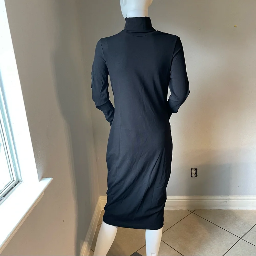 SHEIN BASICS Black Cotton High Neck Solid Bodycon Dress
Size XL for size 12-14 - Picture 8 of 14